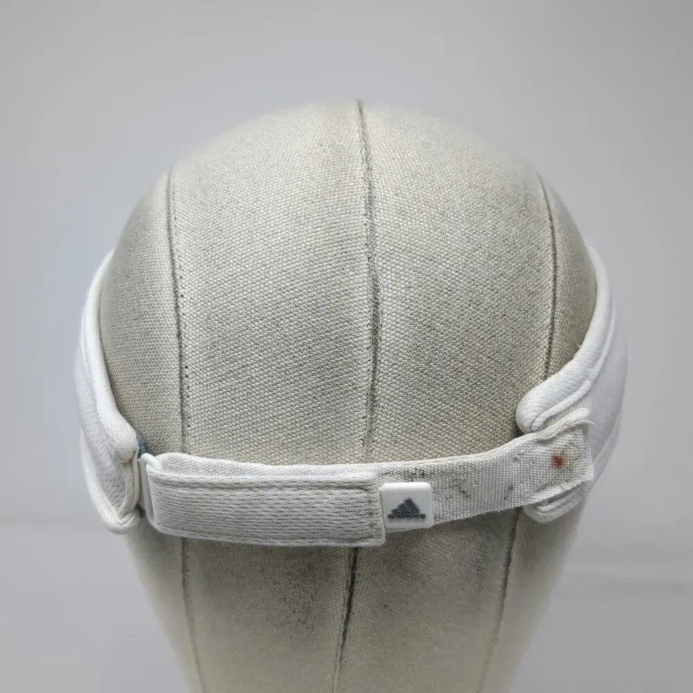 Adidas Visor Hat White One Size Strapback Climalite Silver Logo Performance
